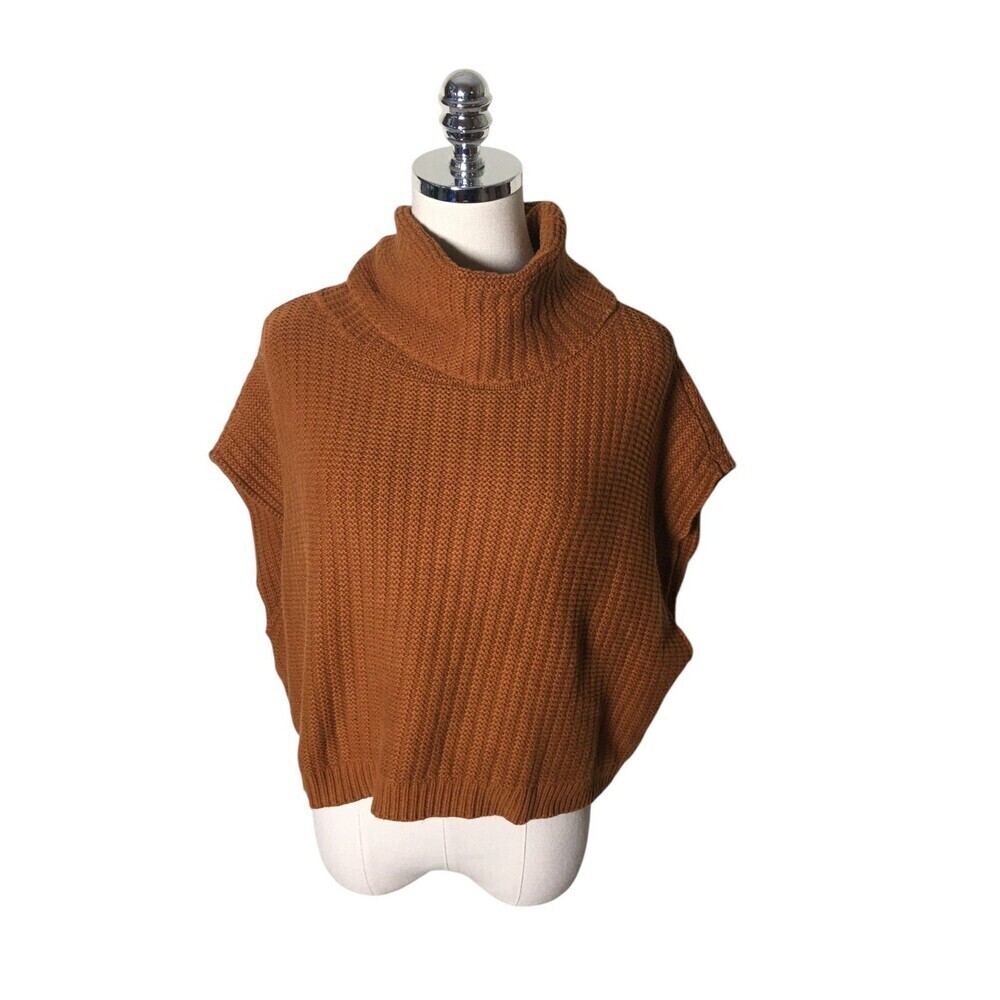 Free People Sweater Women's Size Small Brown Turtle Neck Sleeveless